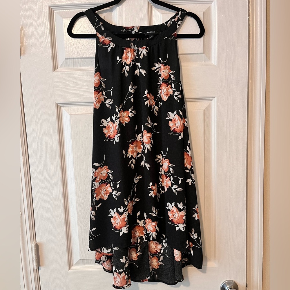Floral Black Tank